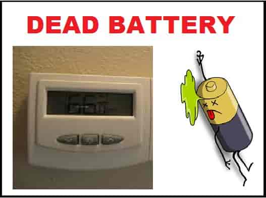 The thermostat battery is discharging continuously